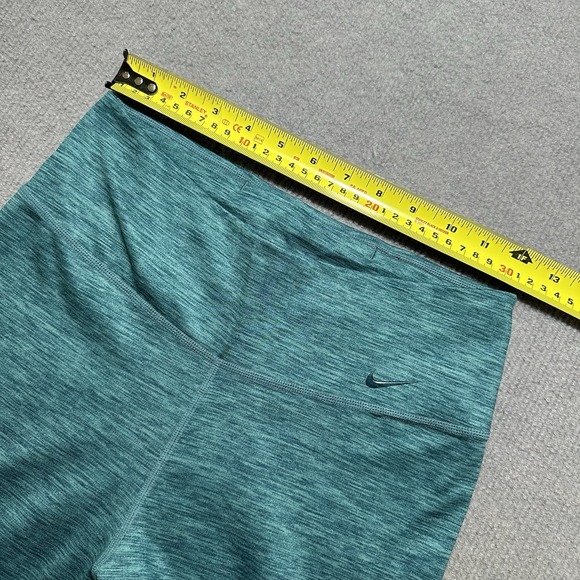 Nike Legging‎ Pants Women Medium Dri Fit Teal Solid Athletic Ankle Pull On - Picture 8 of 8
